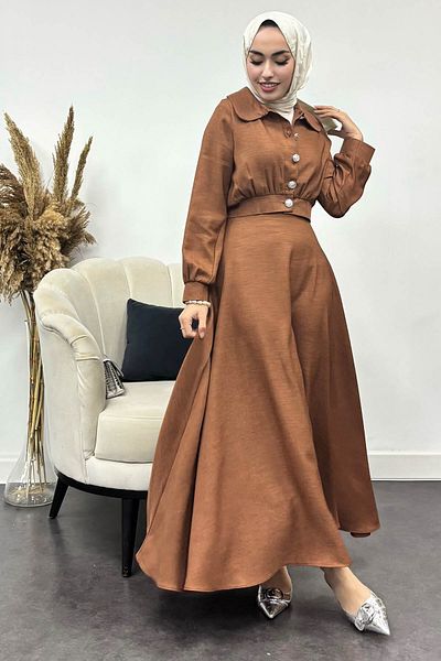 Tesettür Diyarı Γυναικείο κοστούμι λινό Nadide Sofia