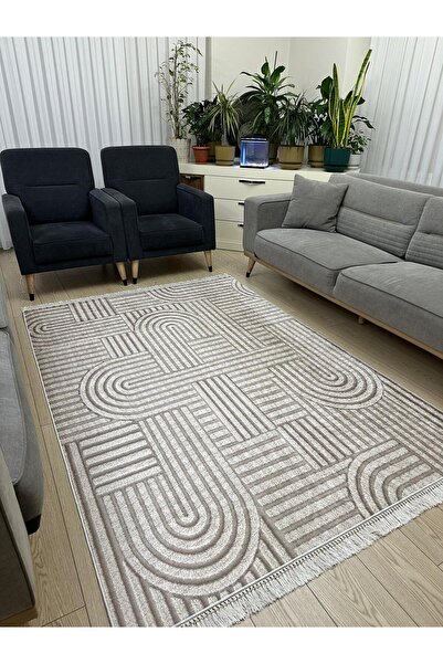 MODKLAS Kaymaz Taban Yıkanabilir Dijital Baskı Dekoratif Halı - 4m²=160x230 c...