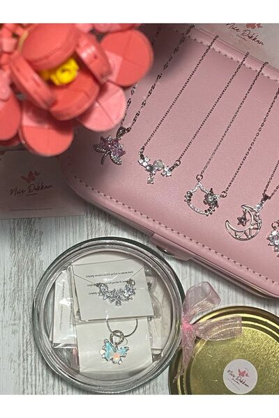 Handmade Sürpriz Takı Kavanozu 4 Adet Çelik Kolye (SİLVER) - Açıklamayı Okuyu...