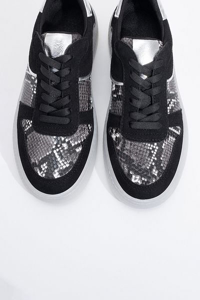 LuviShoes Montero Women's Black Patterned Sneakers