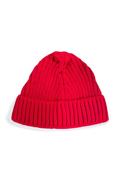 Mevo 2 Pack Unisex Knitwear Short Red and Blue Colored Skullcap Beanies