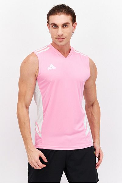 adidas Men Sportswear Fit Sleeveless Running Tank Top, Pink