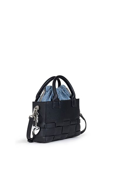 Twist Denim Mix Knitted Textured Bag