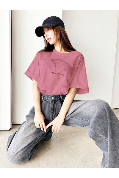Machetta Μπλουζάκι Unisex The Butterfly Printed Oversize 100% βαμβακερό
