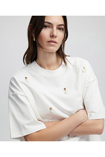 İpekyol Suni deri aplikeli tişört