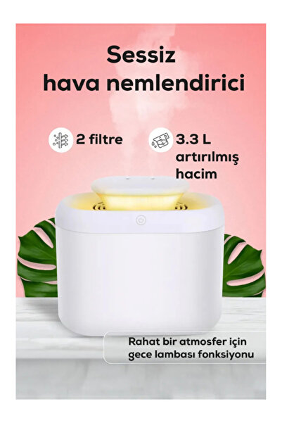 Golden Tech Sessiz ve Etkili 3.3L Kapasiteli LED Aydınlatmalı Hava Nemlendiri...