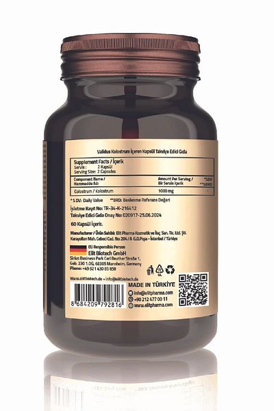 Validus 1000 Mg Colostrum - 60 Capsules