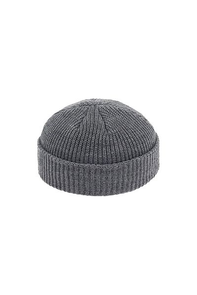 Mevo Unisex Knitwear Short Gray Colored Skullcap Beanie