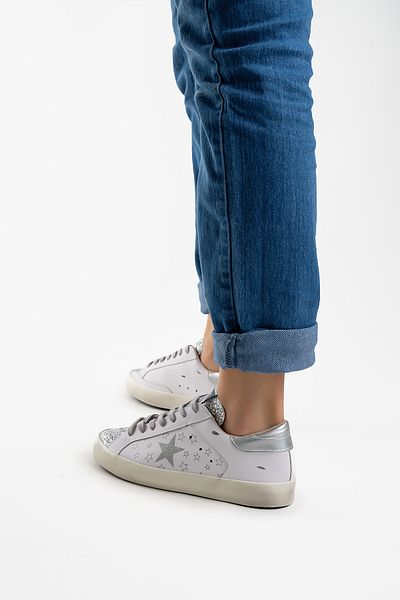 Shupe Pantofi sport alb argintiu pentru femei