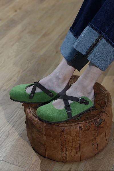 Uniqueqoop Παντόφλες από φυσικό μαλλί Viennese Cork Sole