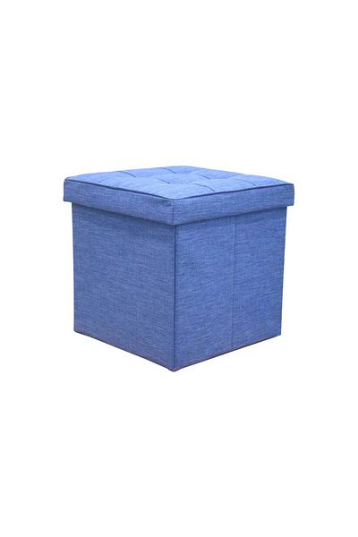 Homelux Bancă cub, 38x38x38 cm, pliabilă, textil, albastru
