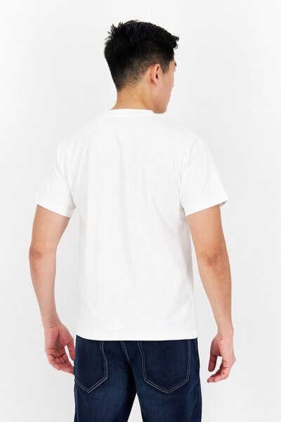 Esprit Men Crew Neck Short Sleeve Graphic Printed T-Shirt, White