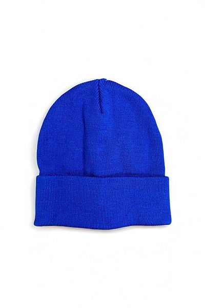 Mevo Unisex Knitwear Blue Colored Beret