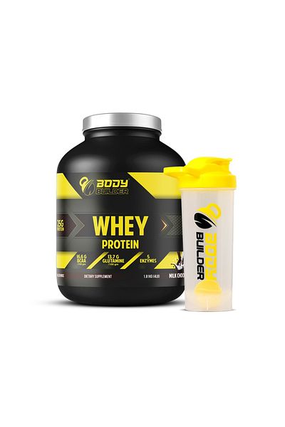 Body Builder Whey Protein, Milk Chocolate, 4 LB + Body Builder SHAKER
