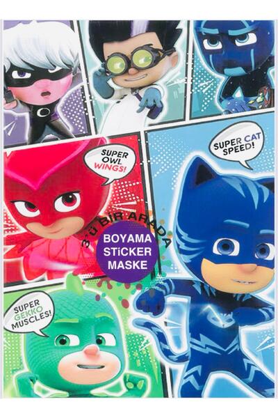 Deniz Oyuncak BOYAMA KİTABI STICKER HEDİYELİ ARKA KAPAK KESİLEREK MASKE YAPILABİLİR 16 RESİMLİ SAYFA