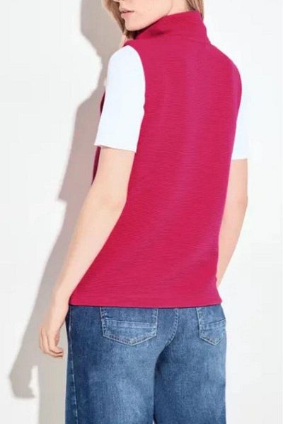 Valerie Taylor Women's Stand Collar Full Zipper Fuchsia Vest 2506213