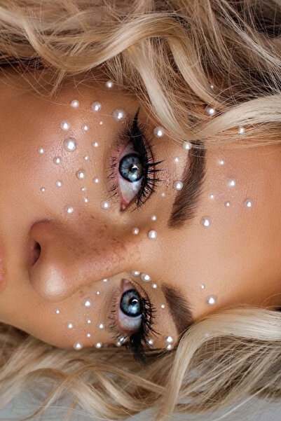 BiWini İncili Saç Yüz Vücut Tırnak ve Makyaj Taşı Aksesuarı Sticker Kendinden...