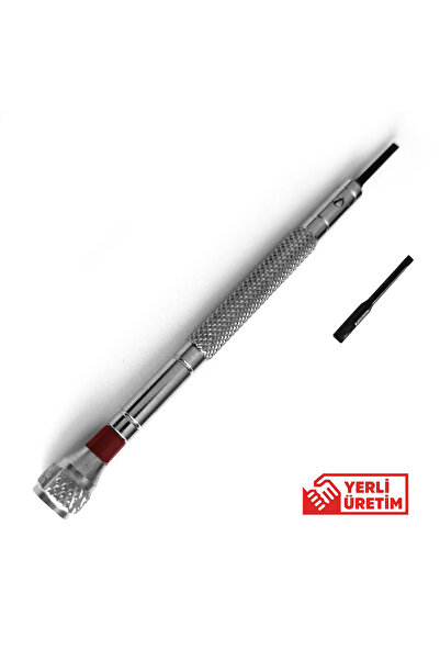 Saatse 1,6mm Çelik Düz Tornavida Hassas Saat Gözlük Elektronik Tamiri+Yedek uç