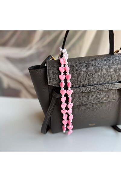 Venus Design Breloc pentru geantă cu mărgele de perle în formă de inimă