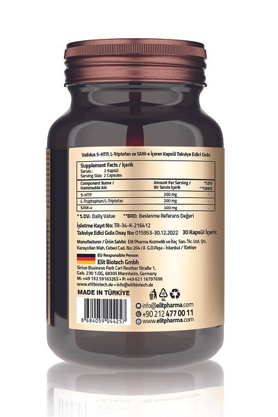 Validus Extra Smile 5- Http 200 Mg L- Tryptophan 200 Mg Sam-E 400 Mg 30 Capsules