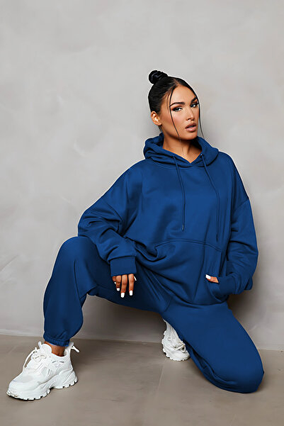 CMZ COLLECTİON Γυναικείο Σετ Φόρμας Φαρδιάς Γραμμής Basic για Καθημερινή Χρήση