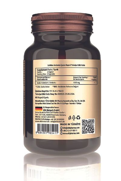 Validus Inula Helenium 1000 Mg 60 Capsules (Andiz Extract)