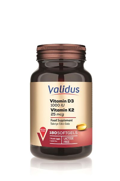 Validus Vitamin D3 Vitamin K2 180 Softgel (Kappa Patented Active)