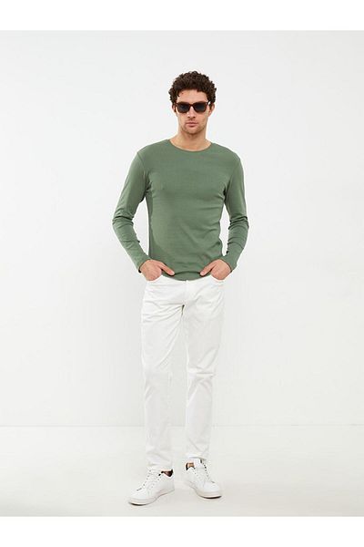 LC Waikiki Crew Neck Long Sleeve Combed Cotton Men's T-Shirt (S2)