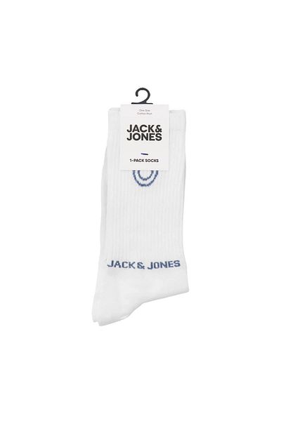 Jack & Jones 12252046 Jacsmiley Logo Tennis Socks White-Navy Blue