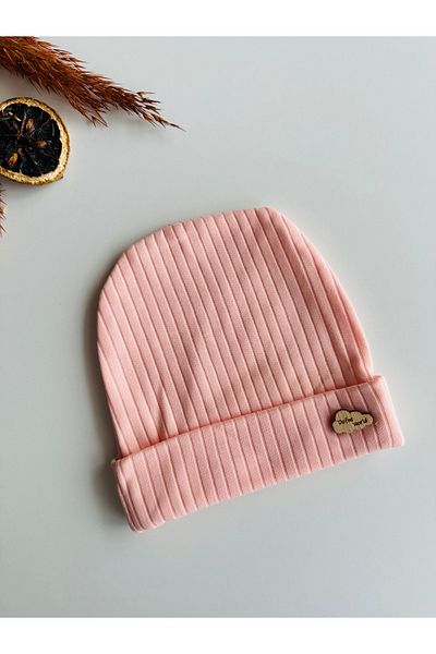bioaksesuar Salmon Corded Boy Girl Baby Kids Luxury Combed Cotton Beret Hat