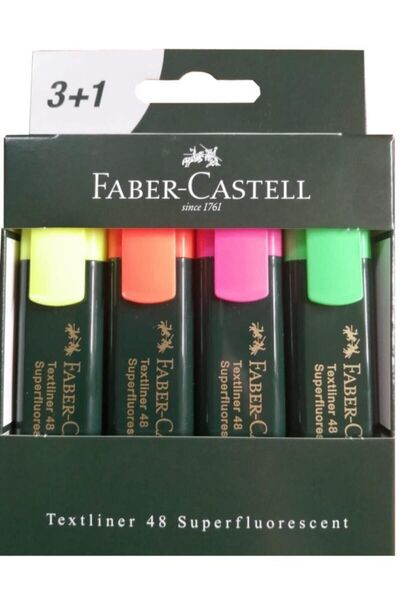 Faber Castell FABER FOSFORLU KALEM 4 LÜ POŞET