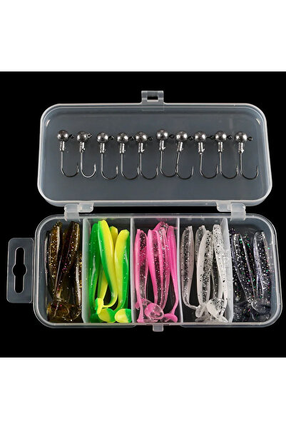 Choice خطاف رأس رصاصي 3.5 جرام، ذيل على شكل حرف T، 25 قطعة، 25 قطعة، طُعم طري...