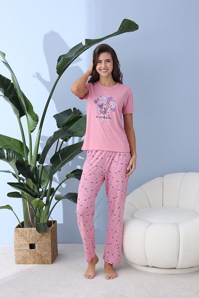 BEYAZTOPTAN White Wholesale Women's Quality Short Sleeve Pjamas Tkm
