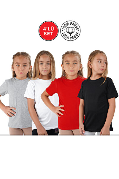 Lovexi Siyah Beyaz Gri Kırmızı Kısakol 4 lü Bisiklet Yaka Badi Set