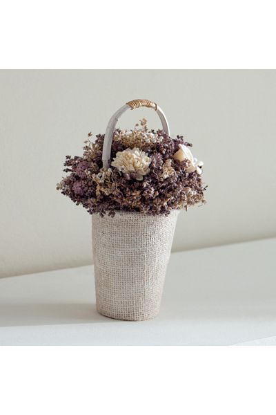 Home Box Caven Mix Shola Arrangement in Jute Planter 13x13x21 cm