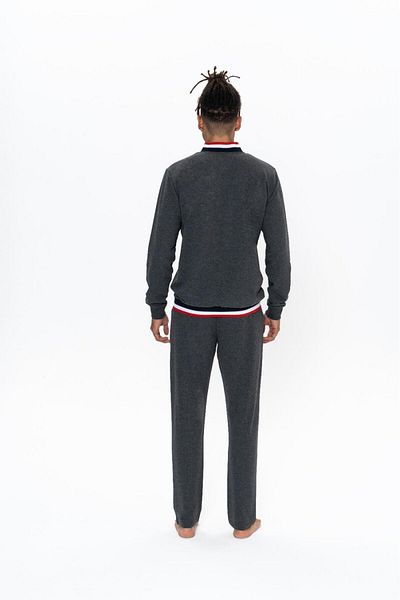 U.S. Polo Assn. Us Polo 2 νήματα, γιακάς με κουμπιά, Uzunkol, μανίκια με μανσέτες, ανδρικό σετ πιτζάμα