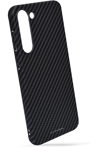 HYPHEN جراب حماية من ألياف الكربون لهاتف سامسونج S23 بلس، أسود