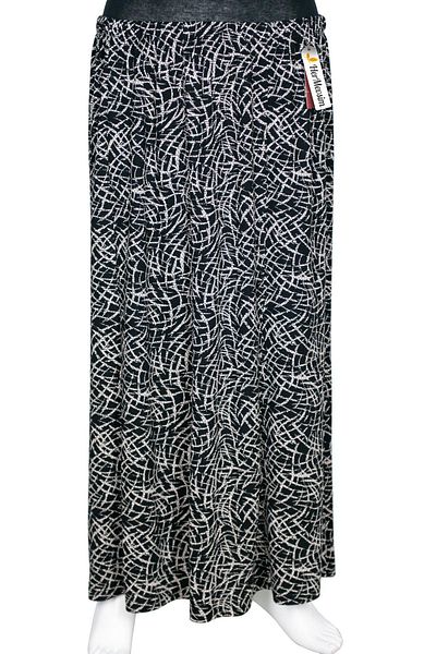 HESNA Women's Black Skirt D23 - 8 Piece Elastic Ecem Battal