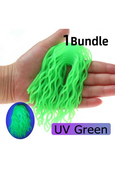 Choice 1 حزمة UV Green 60 خصلة/حزمة مواد ربط صيد الذباب Squirmy Wormy لينة وق...