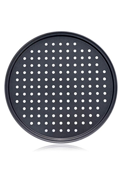 Choice صينية بيتزا أليسي سوداء اللون مقاس 11 بوصة مع فتحات صينية بيتزا دائرية للفرن أدوات خبز البيتزا قوالب البيتزا