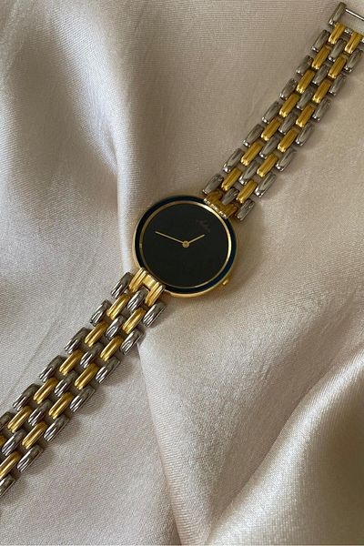 Momentus Astor Yellow Silver Color Stainless Steel Cord Original Vintage Men Wrist Watch