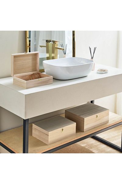 Home Box Paulownia 3-Piece Wooden Box Set