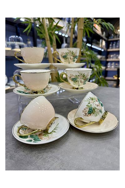 Doğudeko Paçi Luxury Porcelain Botania Set of 6 Cups
