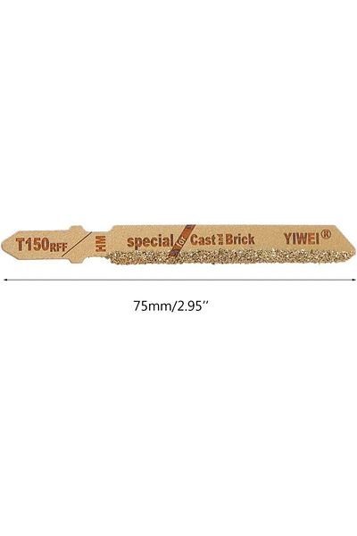 Choice 75mm 3PCS Diamond Jig Saw Blade 3" T150 Carbide Grain 50 Grit T-Shank Jigsaw Blades Ceramic Tile Cut