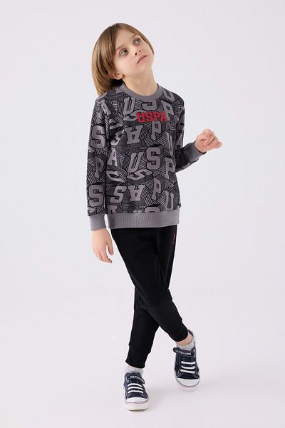Waka Waka Front and Back Printed Crew Neck Boy's Tracksuit Set