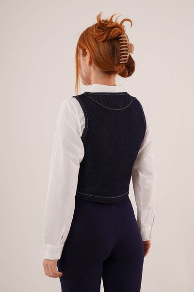 LOKADI Women's Mini Denim Vest