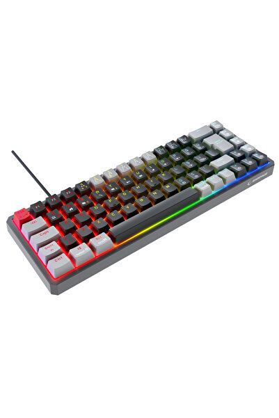 Rampage YORU MINI Siyah/Gri Type-C Bağlantılı OUTEMU Red Swich Q Mekanik Gaming Oyuncu Klavye