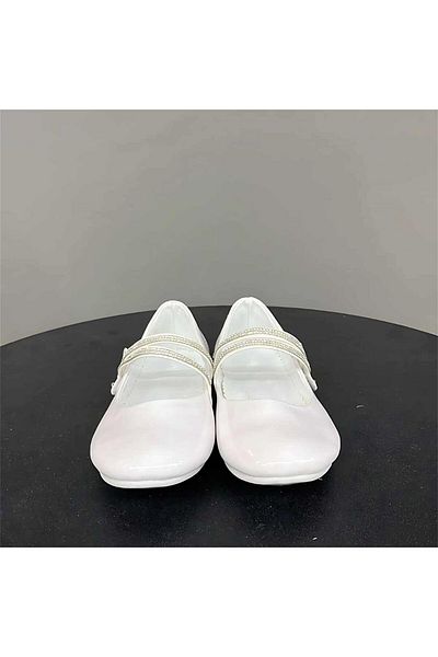 jadeer Balerini cu velcro pentru fete alb Eylül - 31-36 Ç125B, două dungi