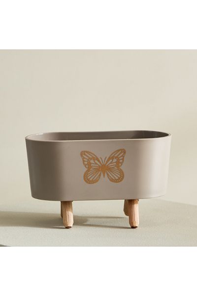 Home Box Taria Rectangular Plastic Planter with Legs 14.5x6x8.5 cm