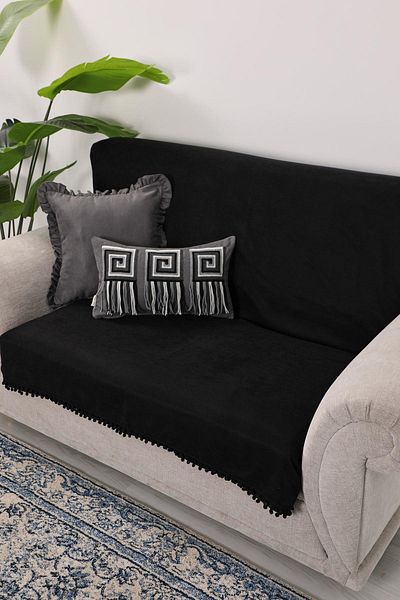 Aisha's Design Pom-Pom Armchair Cover 180X155 Cm,Ko-34Ik